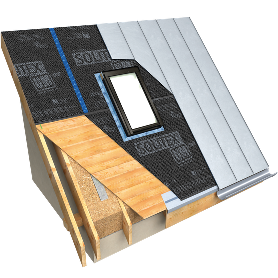 SOLITEX UM connect Unterdeckbahn mit 3D-Trennlage und Selbstklebestreifen 1,50 x 25 m