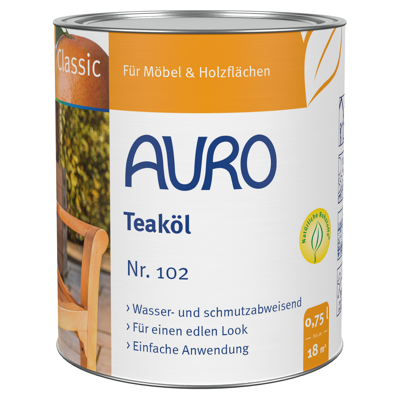 AURO Gartenmöbelöl / Teaköl Classic Nr. 102 - 0,75 L