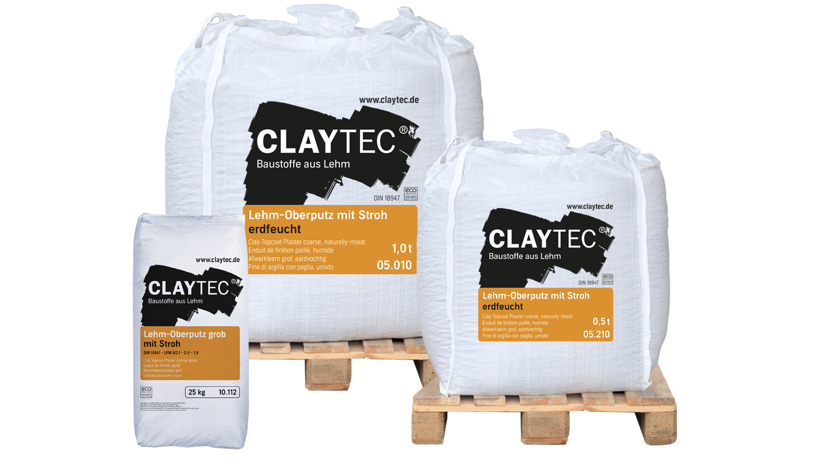 CLAYTEC Lehmoberputz grob mit Stroh